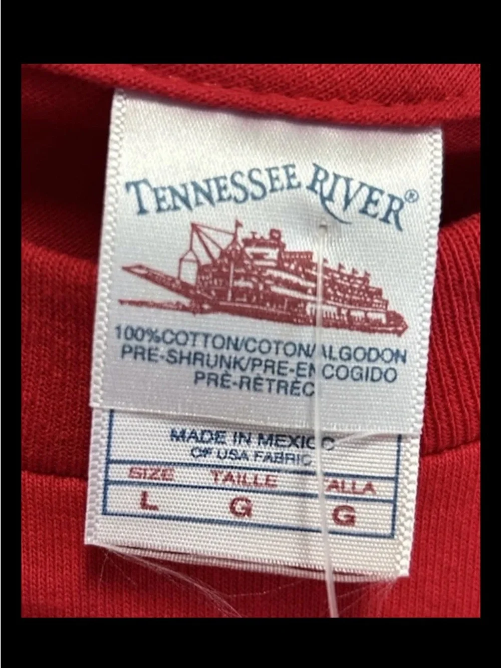 Vintage Patriotic Cat T- Shirt Size Large Red Double Stitch Unused Stock NWT